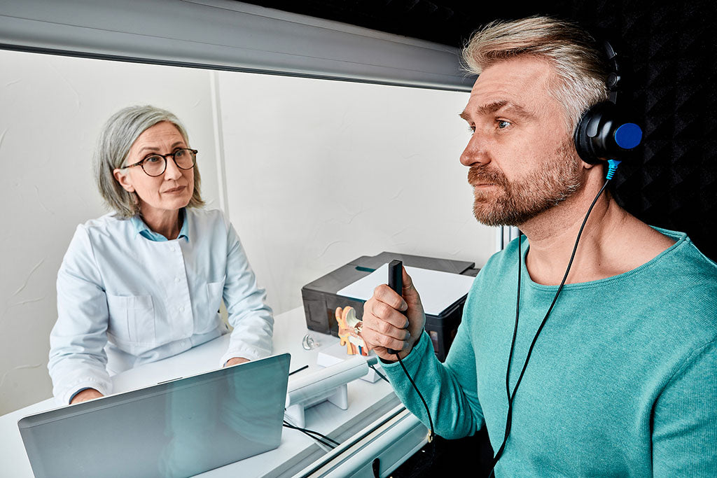 A hearing test in progress